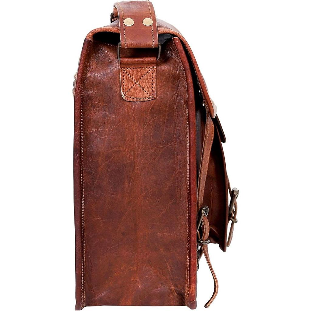 New Vintage Leather Laptop Bag 15" Messenger Briefcase Crossbody Shoulder Satchel Bag