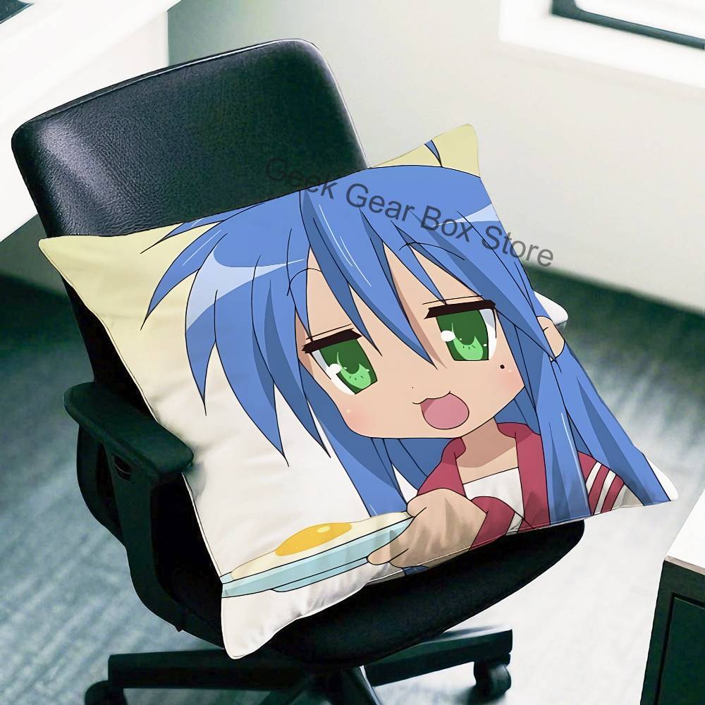 Konata Izumi LLucky SStar Anime Celebrity Merchandise AllMatch Printed Pillow Case Sofa Car Office Room Decoration Protector