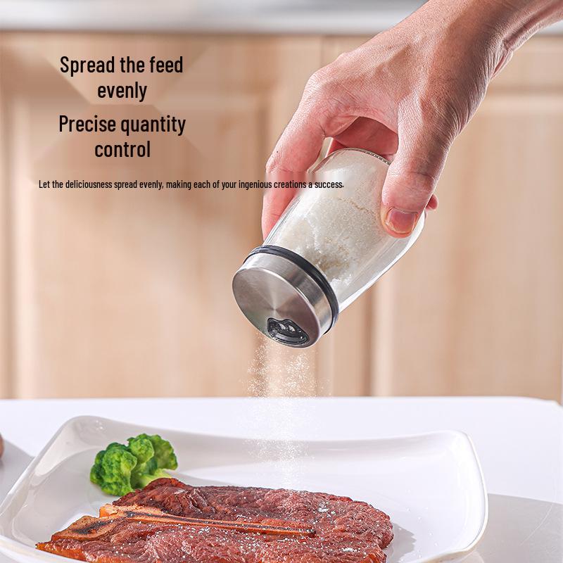 Multi-Hole Stainless Steel Glass Spice Shaker for Seasonings and Pepper