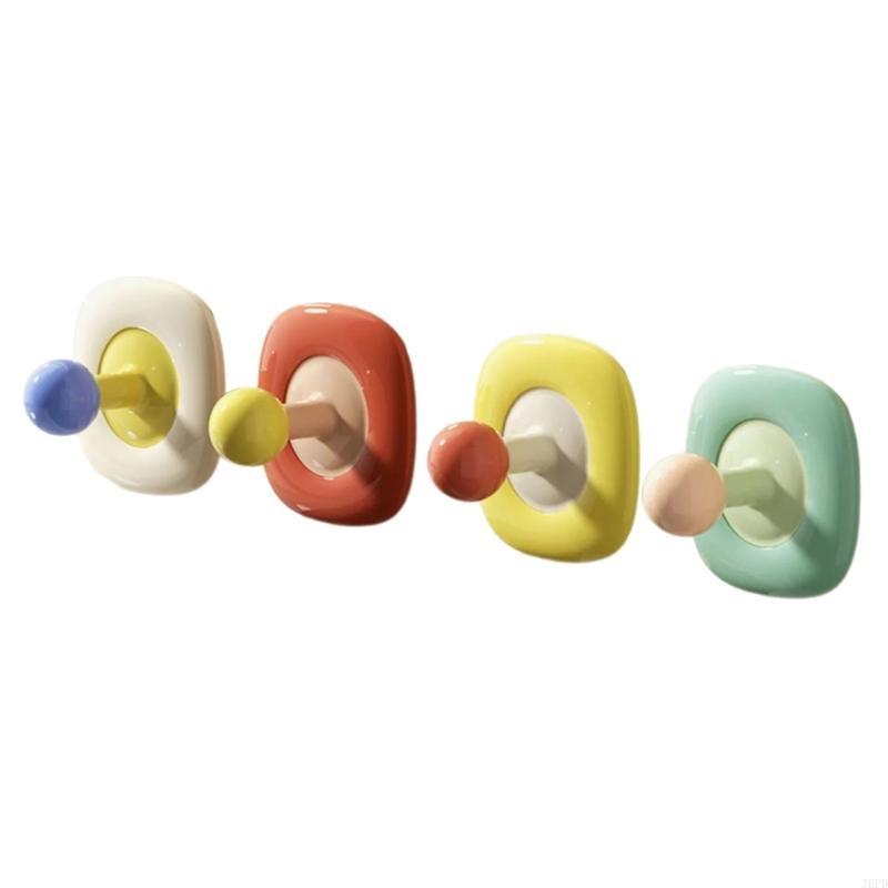 Towel Rack Waterproof Key Holder Flower Hooks Cheerful Clothes Hooks For Renters Ceramic Tiles Bathroom