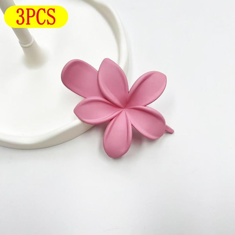 Pinces à Cheveux en Plastique Givré Forme Fleur Mode Filles Pince Crabe Bec de Canard Mignon Accessoires de Tête Barrette Antidérapante Épingles à Cheveux Cheveux Acc