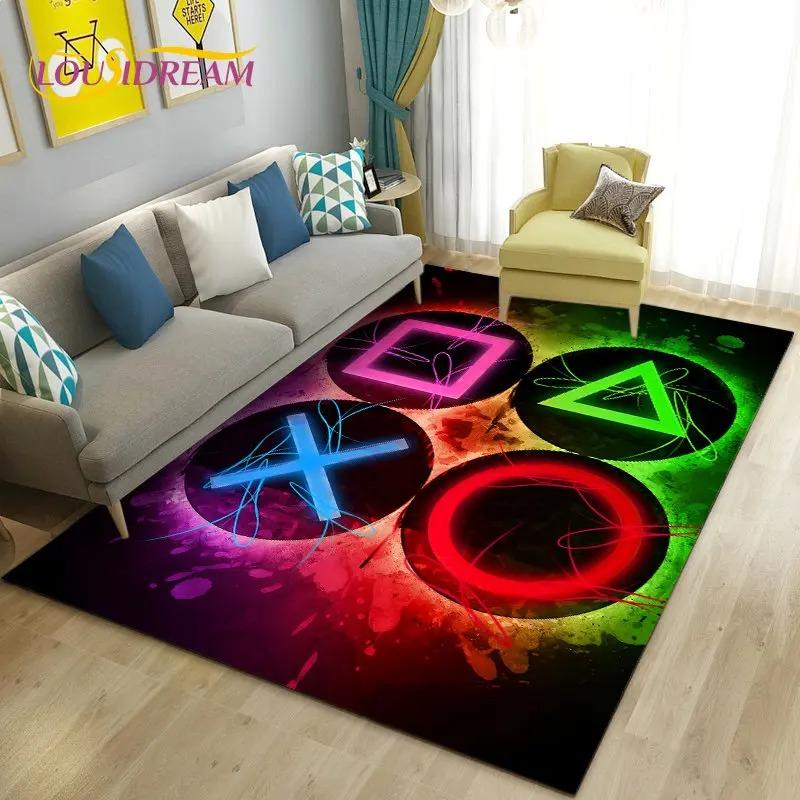 3D Cartoon Gamer Game Controller Area Rug,Carpet Rug for Living Room Bedroom Sofa Doormat Decoration Kid Play Non-slip Floor Mat
