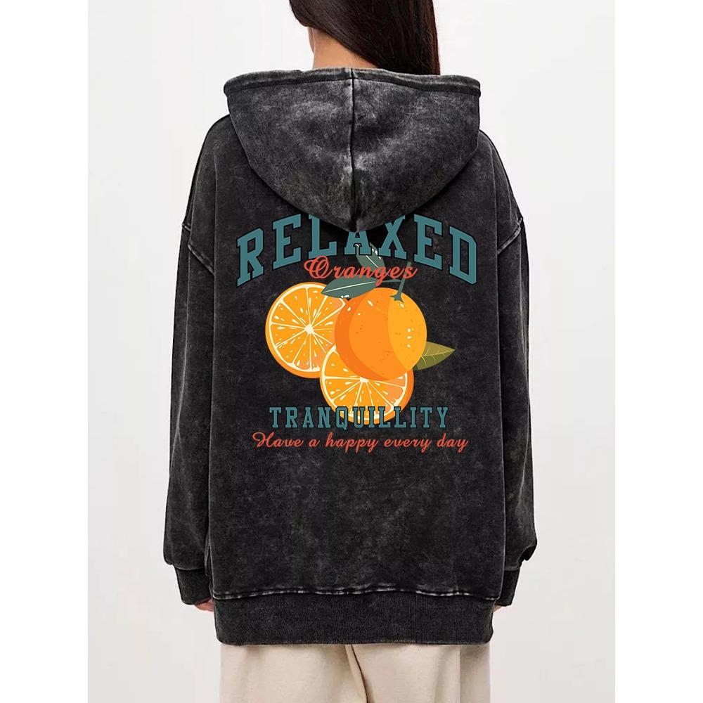 

Повседневное женское худи с вареным эффектом, одежда с принтом свежего оранжевого цвета, оверсайз, хлопковый пуловер с карманом, уличная одежда для пары M