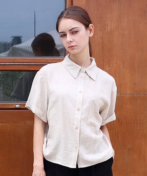 Рубашка с воротником Demi Gnimonic Linen 50 Бежевая Beige/Free
