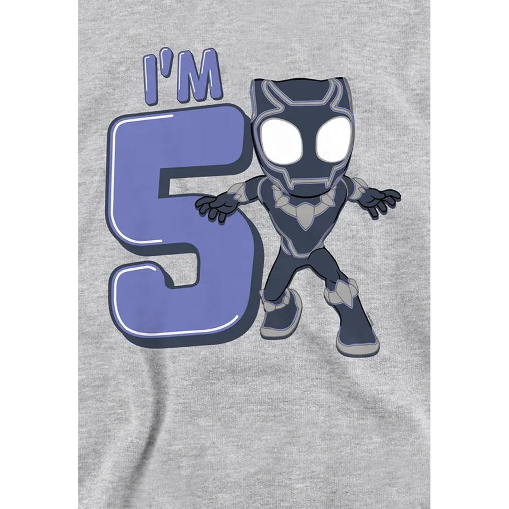 Black Panther Childrens/Kids Cute 5th Birthday Hoodie