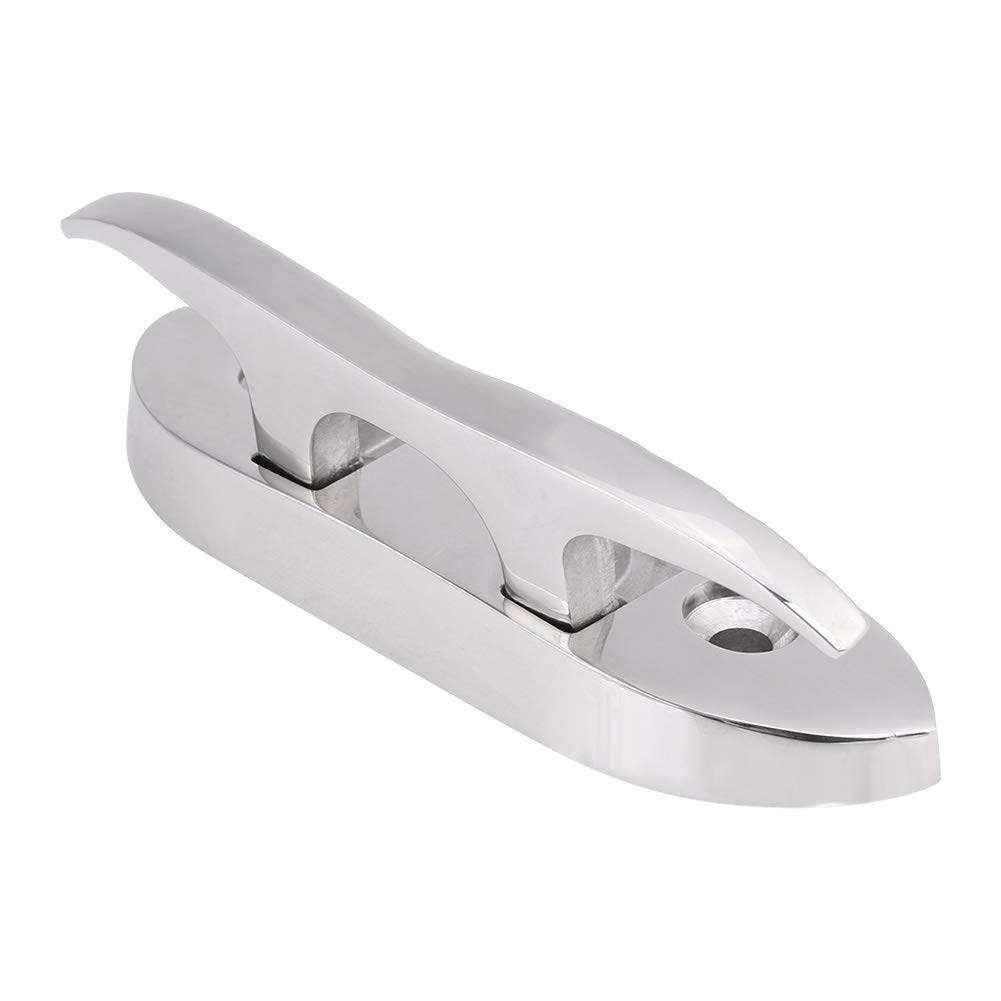 Marine Boat Flip Up 4-1/2" Folding Cleat Dock Stainless Steel, Boat Cleats, Steel Fasteners,
