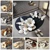 Saugfähige Badezimmermatten 3D Realistische Fußmatte Blume Schmetterling Badematte für Badezimmer Schlafzimmer
