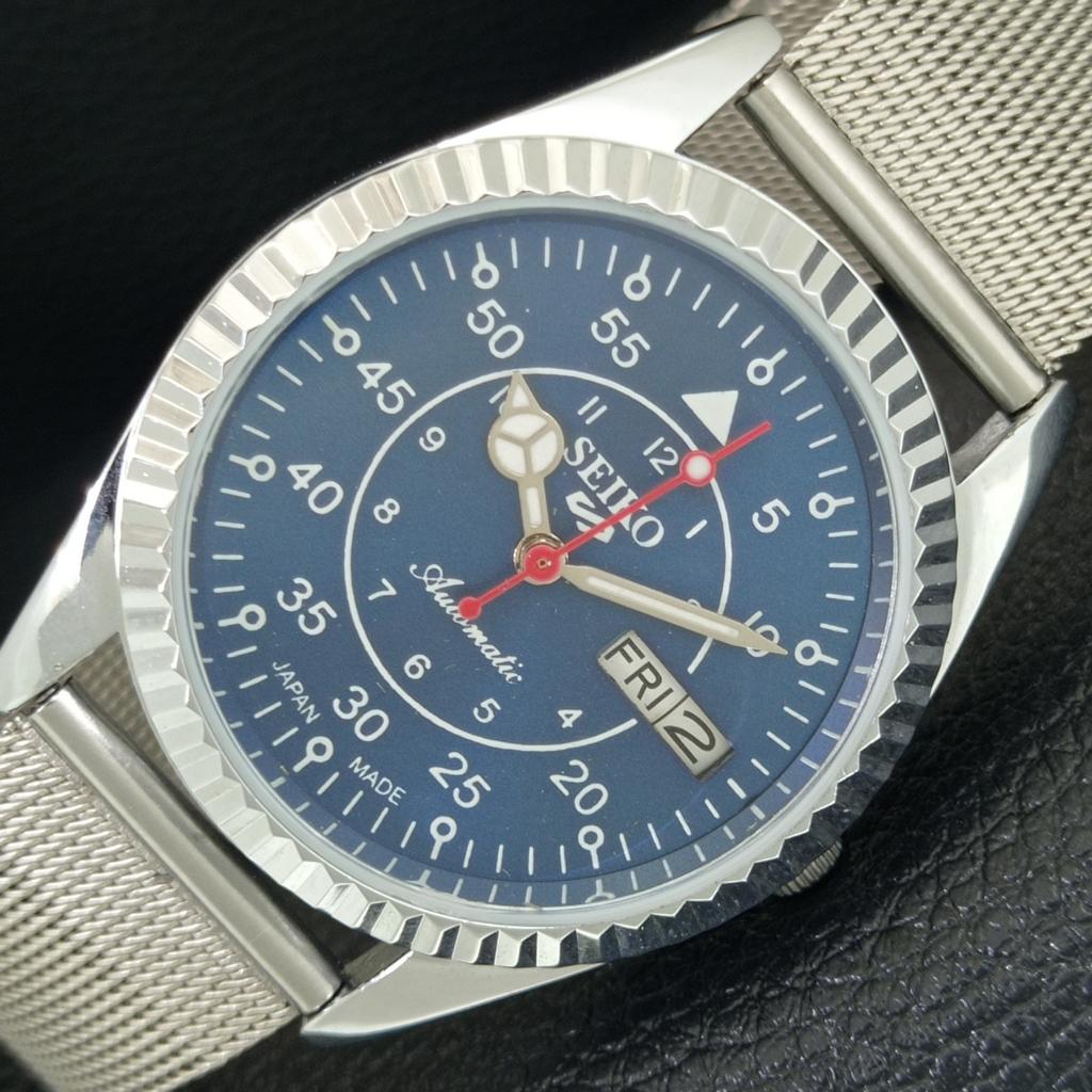 

ЯПОНСКИЕ ВИНТАЖНЫЕ ОТРЕМОНТИРОВАННЫЕ МУЖСКИЕ АВТОМАТИЧЕСКИЕ ЧАСЫ SEIKO 5 6309A С СИННИМ ЦИФЕРБЛАТОМ a442917-1