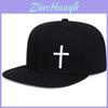 Hip Hop Cap With Cross Embroidery And Adjustable Fit For Street Style