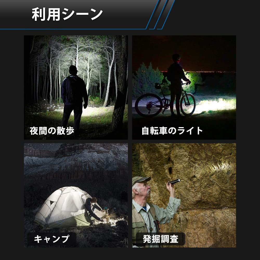 WUBEN C3 1200 Up To 179 Meters Beam Up To 143 Hours of Shockproof To Black Flashlight, Lumens, Distance, Type-C Charging, Use, 1.5 Meters,