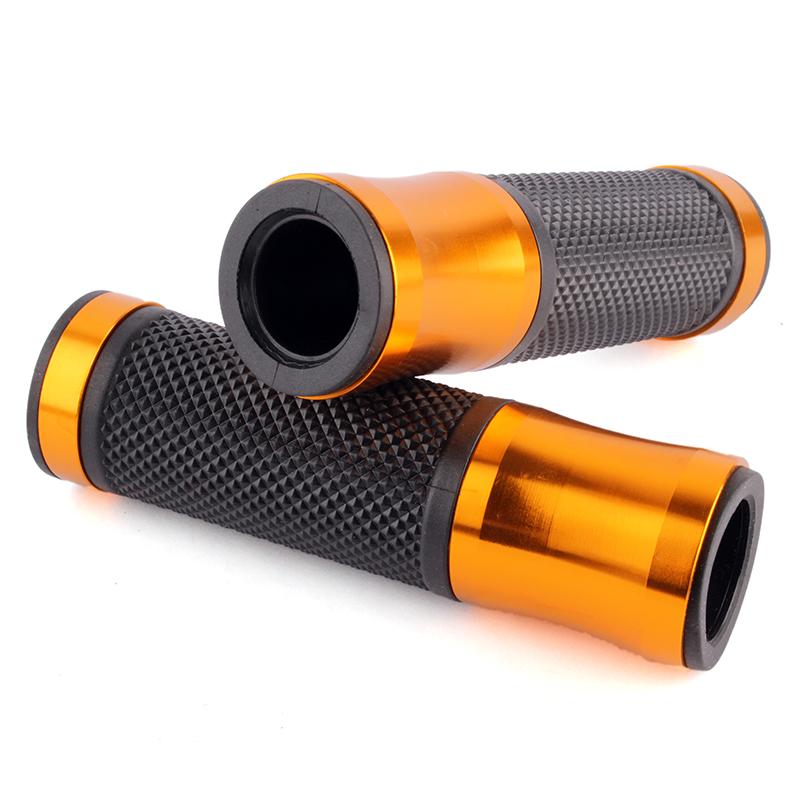 2X 7/8" Motorcycle CNC Bike Bicycle Aluminum Handlebar Rubber Gel Hand Grips For Honda Yamaha Kawasaki Suzuki Benelli