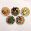 Ciruela, orquídea, crisantemo, bambú, medalla conmemorativa, monedas coloreadas, recuerdos de los Cuatro Caballeros, artesanías de metal, regalo de Navidad