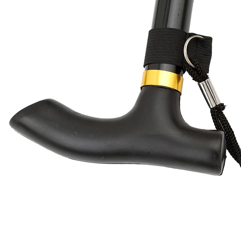 5-Section Aluminum Trekking Pole: Folding, Anti-Slip Adjustable Crutch for Hiking & Elderly Use