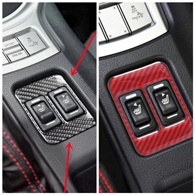 Carbon Fiber Car Seat Heating Panel Decoration Cover Trim Decal Stickers For Subaru BRZ For Toyota 86 Car Interior