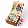 Solid Wood Portable Sewing Kit: Needle & Thread Storage for Home & Dorm