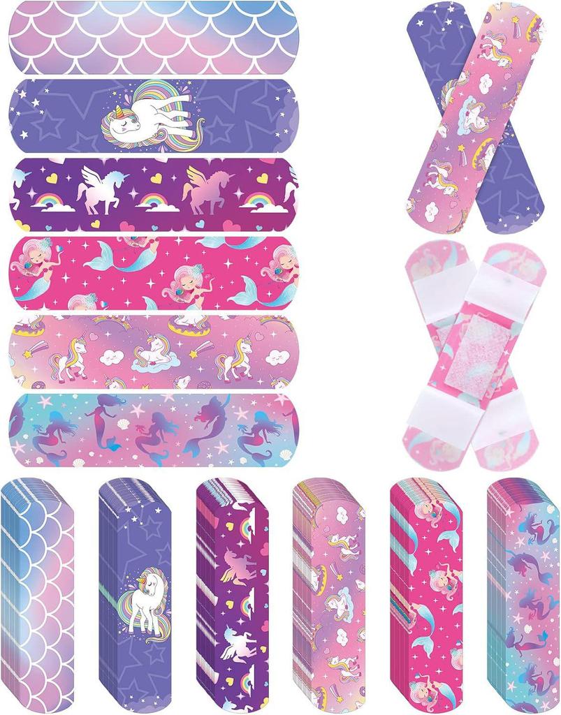 Waterproof Cartoon Band-Aids for Kids - Colorful, Breathable, Elastic Plasters