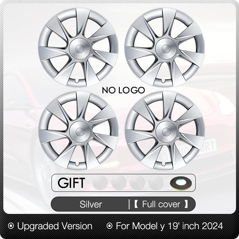 

4PCS Hub Cap Performance Replacement Wheel Cap Automobile Full Rim Cover Accessories for Tesla Model Y 2018-2024 Hubcap 19 Inch серебряный