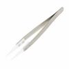 Shopdp 2-Piece Precision Ceramic Tweezers, Heat-Resistant (Silver + White/Black)