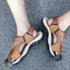 Herren Wander-Sandalen Outdoor Schwarz Braun Netz Weite Handfläche Athletisch Geschlossene Zehen Sport-Sandalen Strandschuhe Große Größe