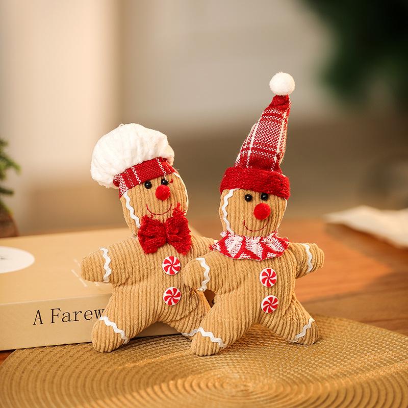 Creative Christmas Gingerbread Man Doll Pendant Holiday Cartoon Doll Pendant Christmas Tree Decoration Accessories Props