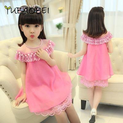 Girls Princess Dress Children Evening Clothing Kids Chiffon Quality Lace Dresses Baby Girl Party