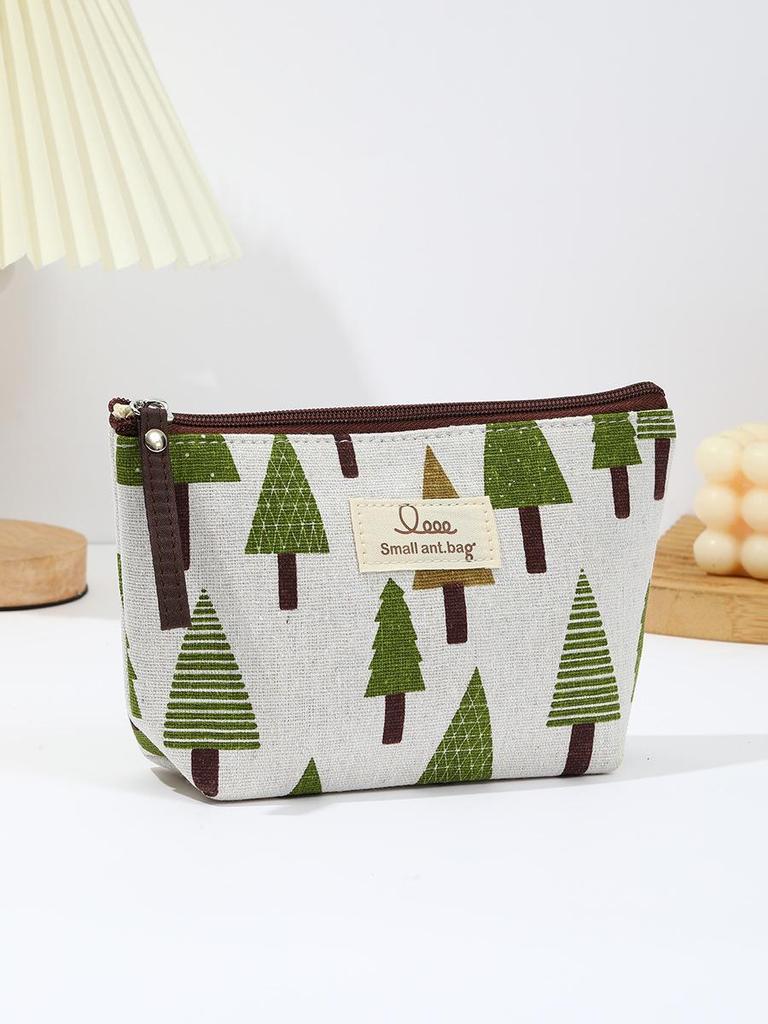 Multifunctional 3D Linen Makeup & Coin Bag with Large Capacity