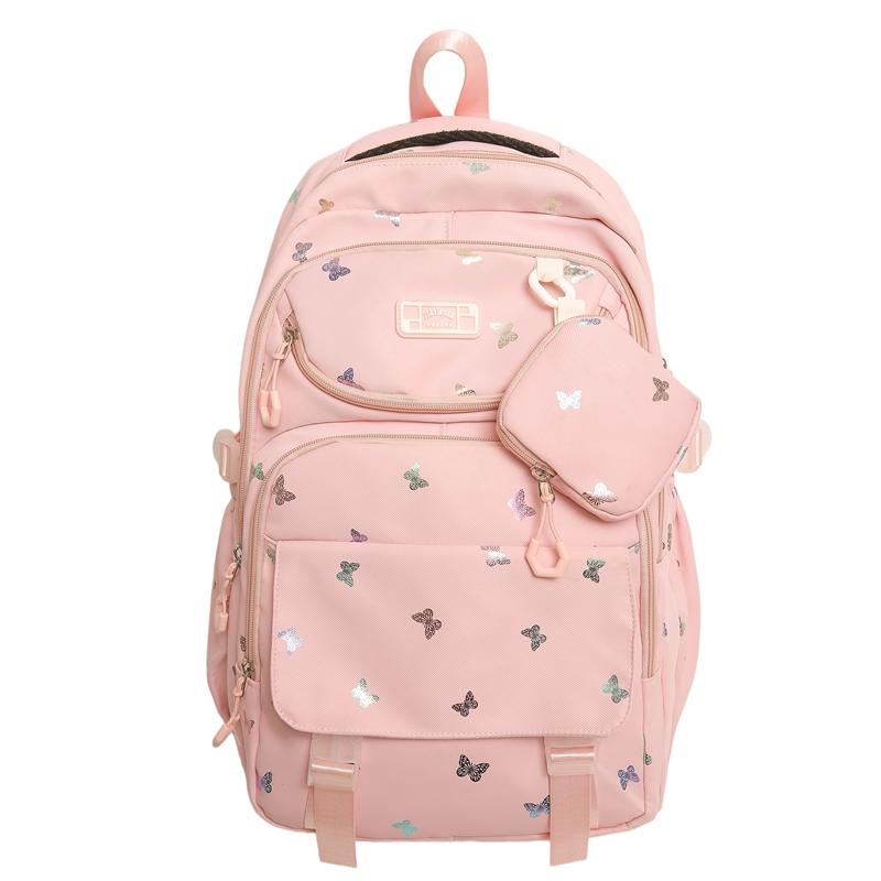 

Рюкзак с принтом медведя, студенческий школьный рюкзак, женский легкий рюкзак розовый