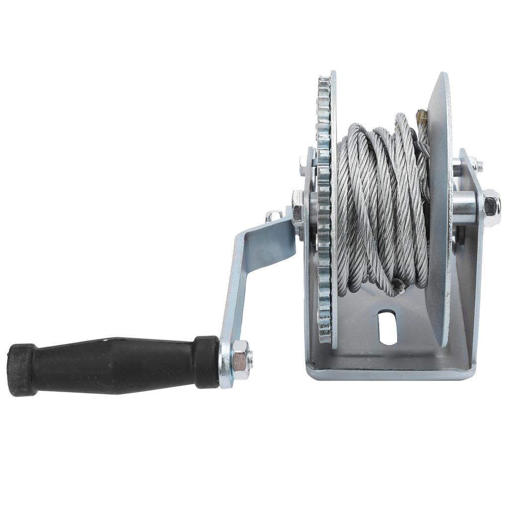 Troliu manual cu autoblocare, cu manivelă, pentru sarcini mari, cu cârlig de ridicare, 1600 lbs