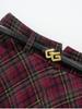 Woolen Plaid Pleated A-line Skirt - 2025 Winter Korean Style