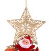 Metal Snowflake Santa Claus Candlestick Stand Candle Holder Christmas Ornament Candle Pillar