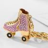 Creative Ice Skates Pendant Keychain Sparkling Rhinestones Inlaid Car Keyring Backpack Bag Charm Keychain