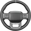 Black Genuine Leather Carbon Fiber Steering Wheel Cover for Ford F-150 2021-2026 /Ford F-250 F-350 F-450 F-55- F600 2023 20242025 2026 /Ford
