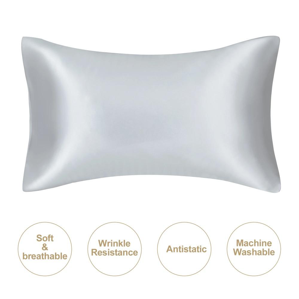 1PC JuwenSilk Silky Stain Pillowcase Silky Pillowcase Natural Silk Pillowcase Mulberry Silk Pillow Case Standard Queen