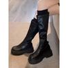 Women'S  New-Arrival Autumn/Winter Knight Boots Rubber Leather Riding Boots Elastic Slimming Boots