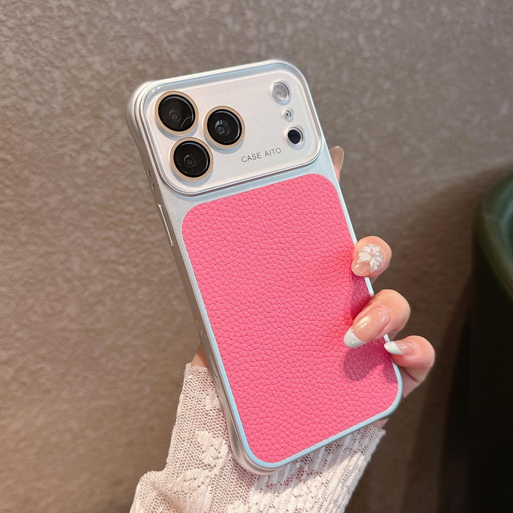 New color airbag anti-drop second change 17 lychee pattern suitable for iPhone17pro max Apple 16 mobile phone case 14/15