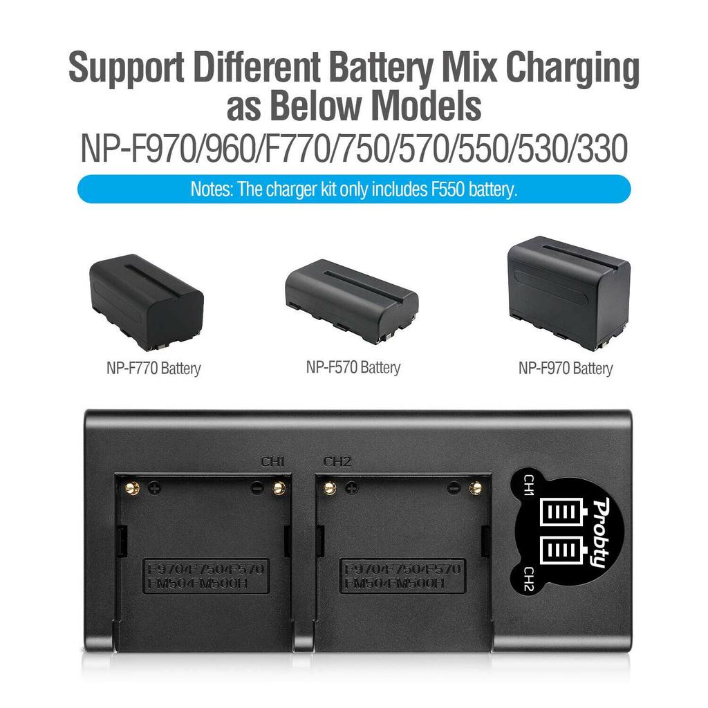 Akkuladegerät Für Sony NP F960 NP F970 NP-F960 NP-F750 Akku Zweikanal-LadegerätNP F770 NP F750 NP F550 F330 FM-500H