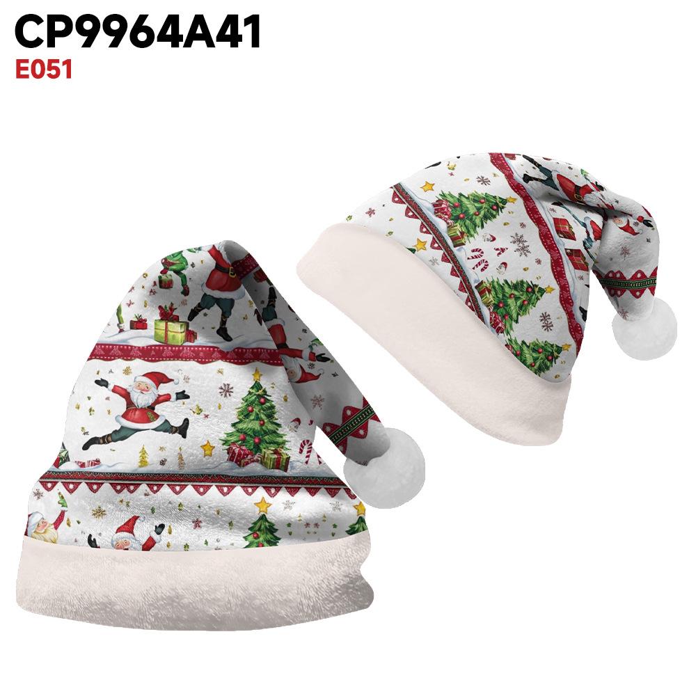 2024 Double-Sided Fleece Christmas Hat with Velvet for Kids & Adults