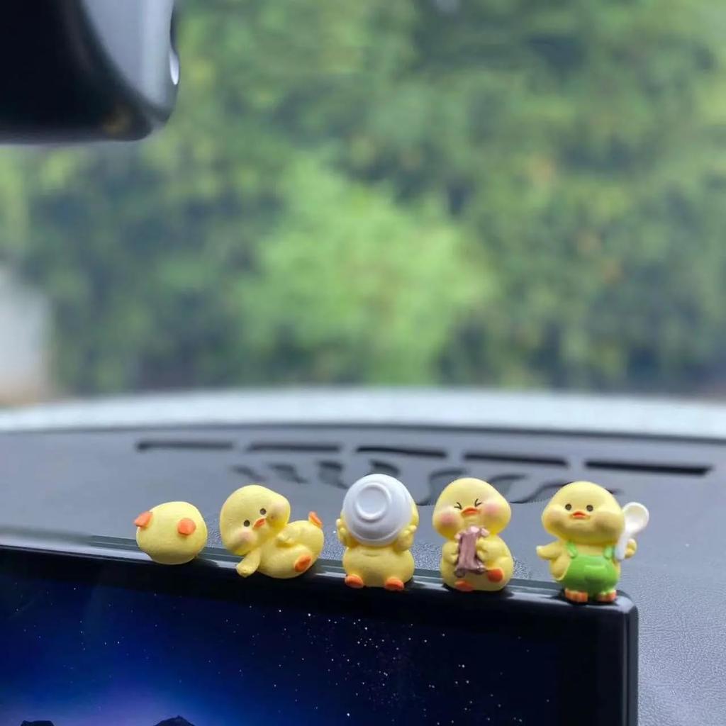 5 Pcs Cute Car Dashboard Accessories,Duck Car Rear View Mirror Decorations | Mini Figurines Women Dashboard Home Computer Garden Office