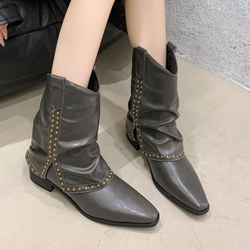 Fashion Ankle Boots Women Heeled Shoes Elegant Winter New 2025 Designer Chunky Fashion Boots Party Brand Chelsea Woman Dress Pumps Botas