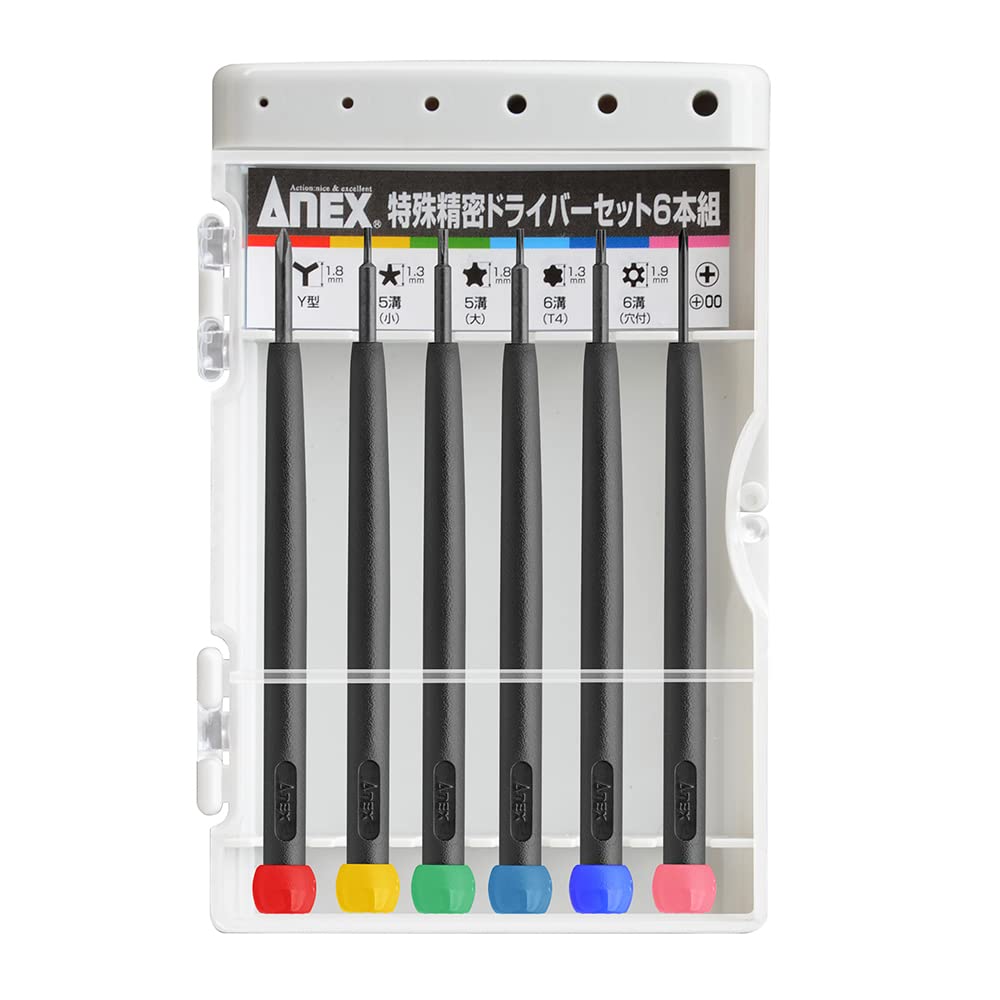 ANEX Precision Screwdriver Set of 6 with Special 3476 Case, No.