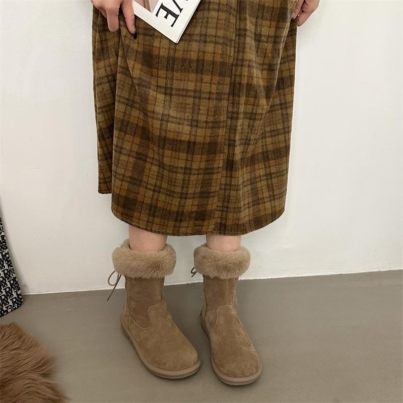 thick-soled plush cotton shoes snow boots women's shoes new autumn and winter warm short boots Martin boots