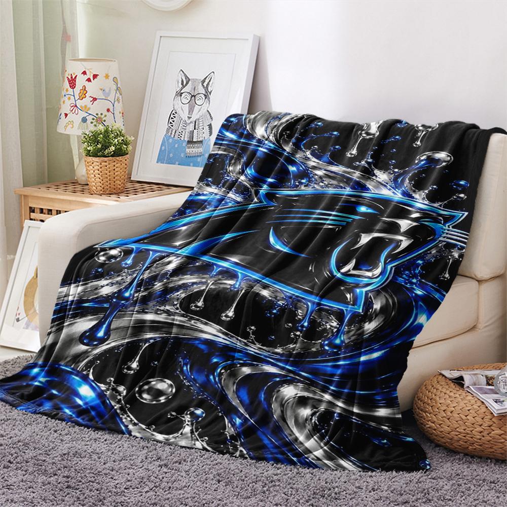 Carolina Panthers Druck Flanelldecke, Hohe Qualität, Bequem für Alle Jahreszeiten, Heimdekoration, Wärme und Komfort, Perfekt für Weihnachtsgeschenke