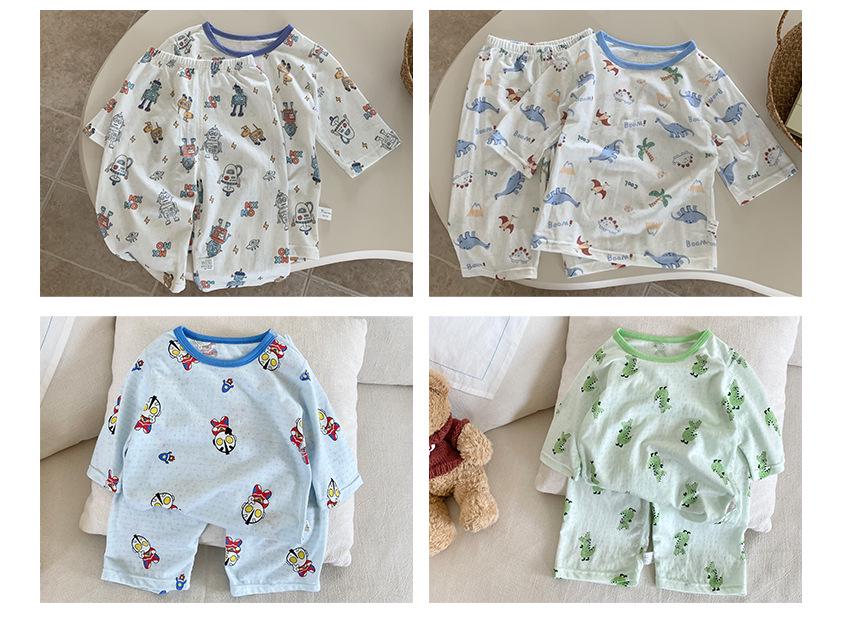 Çocuk Yazlık Klima Pijama Takımı: Hafif Pamuk, 3/4 Kollu ve Pantolonlu, Erkek Çocuk Baskıları, Kız Çocuk Pijamaları