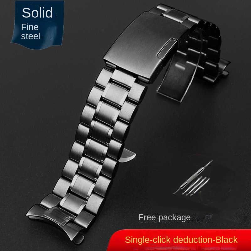 For Seiko Longines Timex Citizen Casio Curved End Stainless Steel Strap Men 20mm 22mm 24mm High Quality Metal Watchband Bracelet