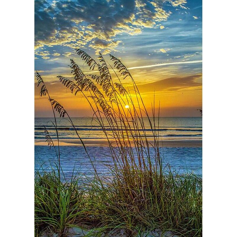 

Новый 5D DIY алмазная живопись вид на море Алмазная вышивка пейзажи вышивка крестом полная круглая дрель ремесла домашний декор художественный подарок Full Round 25x35CM