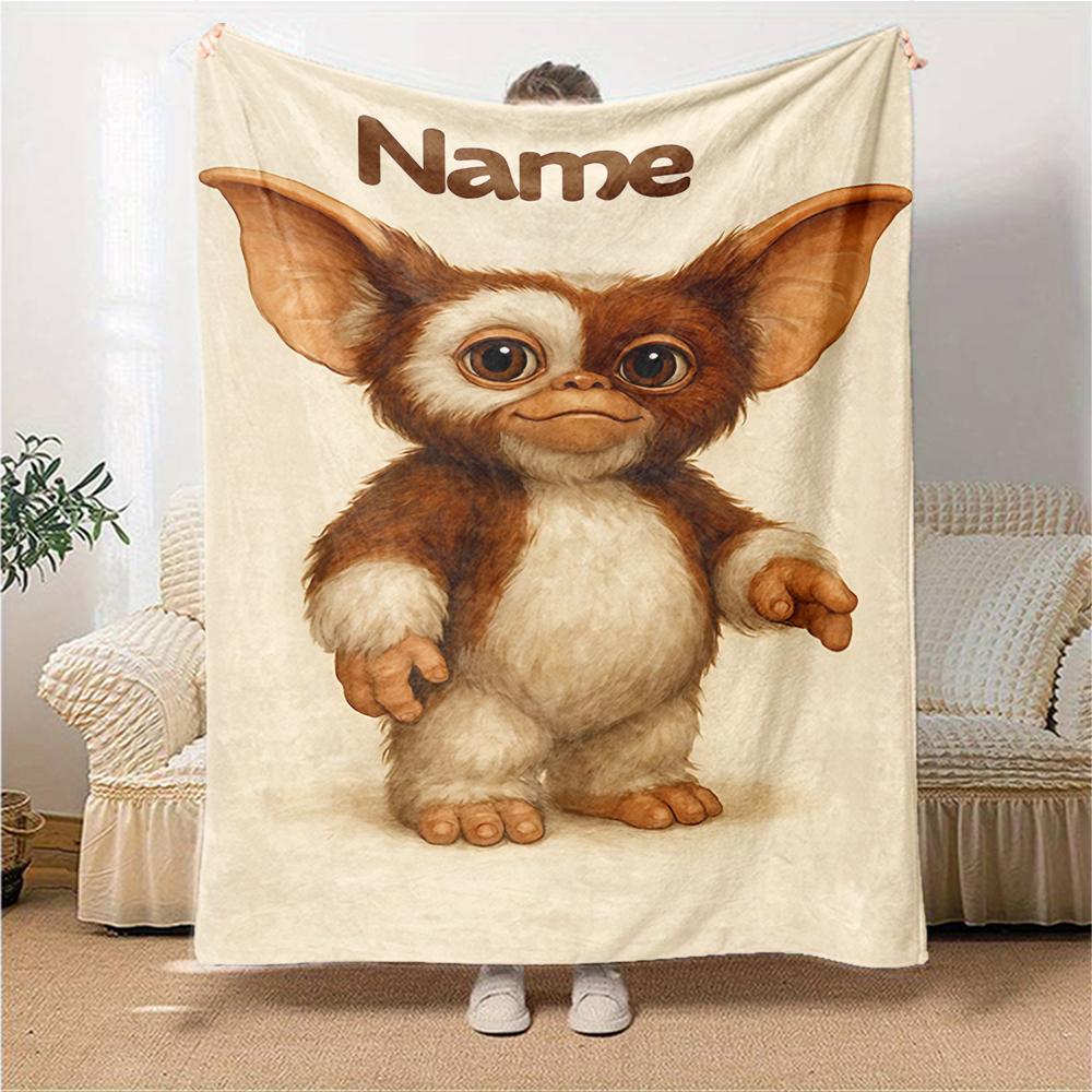 Custom Name Mysterious Creature Portrait Blanket for Couch & Bed, Plush Cozy Fuzzy Blanket Super Soft & Warm Blankets for Fall and Winter. 0908141