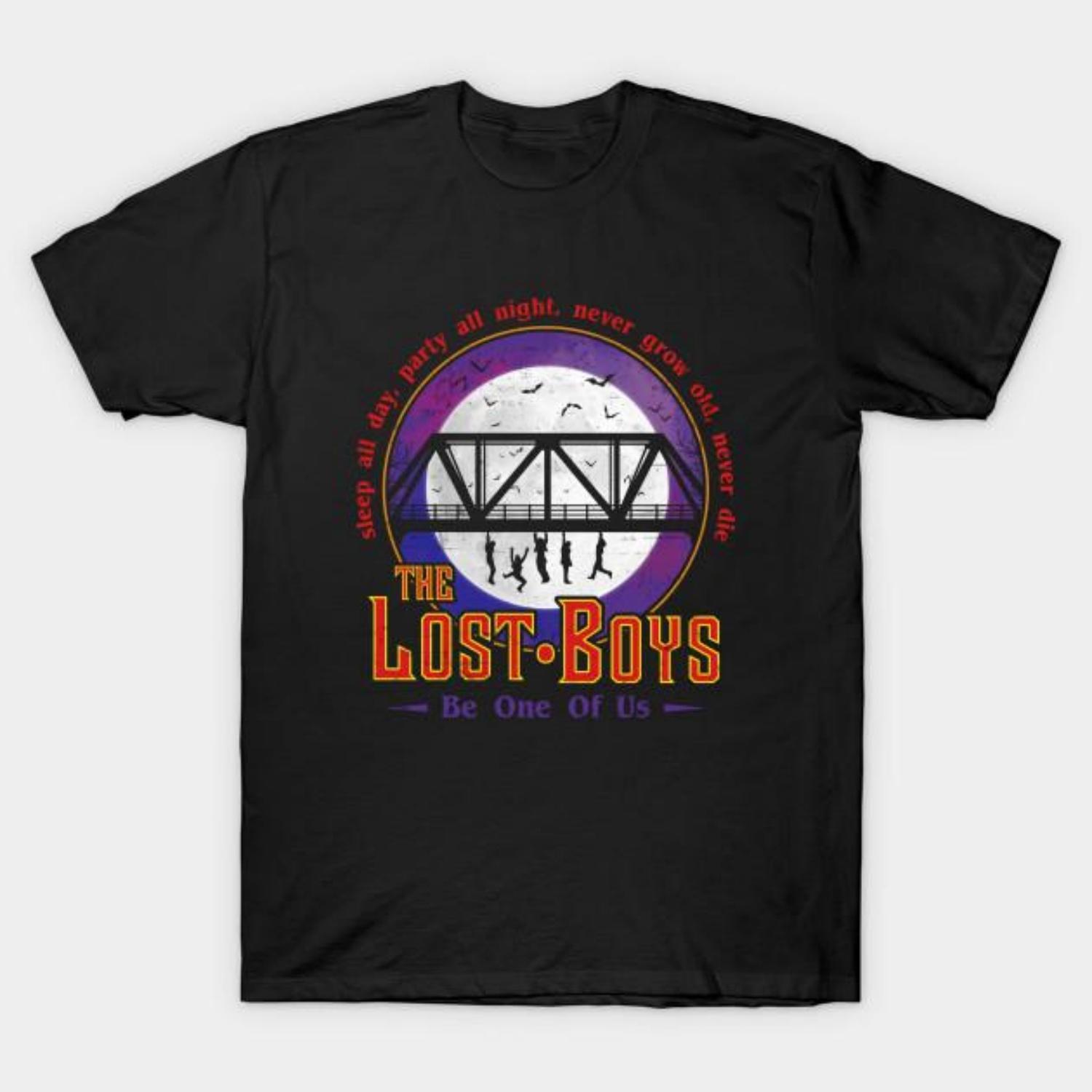 

Men Black Print T-shirt Lost Boys Club No-Cut Transfer Paper Print Cotton Tshirt S
