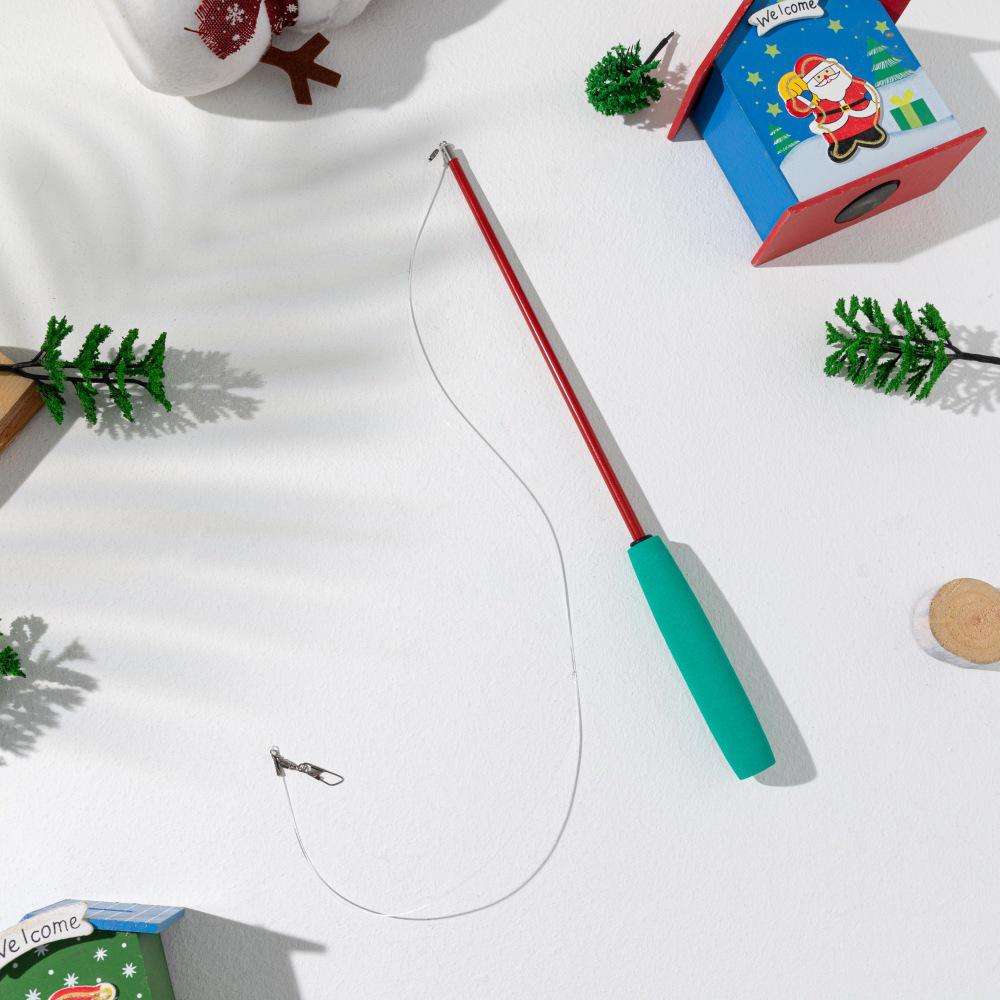 Beliebter Katzen-Teaser-Stick: Dreiteilige Rute mit mehreren Farboptionen zur Selbstunterhaltung.