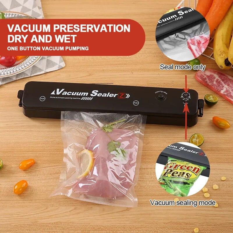 Acuum Sealer Packaging Machine with 10pcs Vacuum Bags Household Black Food Vacuum Sealer