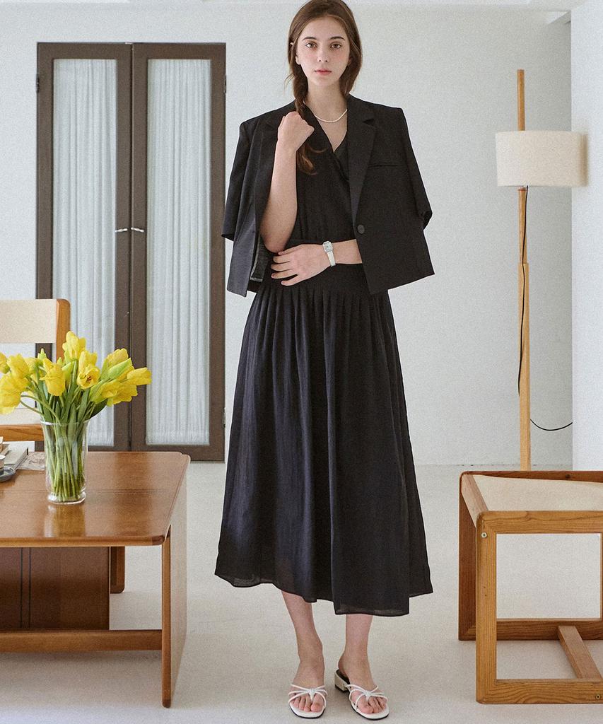 Slow Lolly Soft Wrap Sleeveless Dress_2 Colors